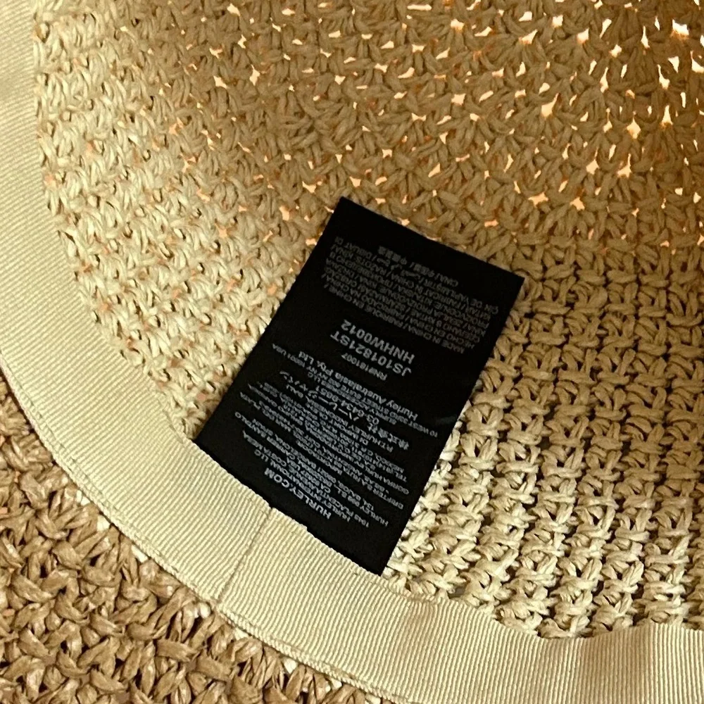 Hurley Woman’s Two-Tone Cancun Straw Bucket Sun Hat in Light Beige and Brown - Picture 3 of 5